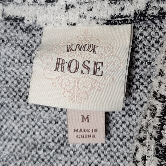 Knox Rose Boho Fuzzy Aztec Pattern Waterfall Drape Front Open Cardigan MEDIUM - Picture 8 of 10